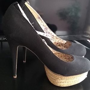 Sexy black platform heels